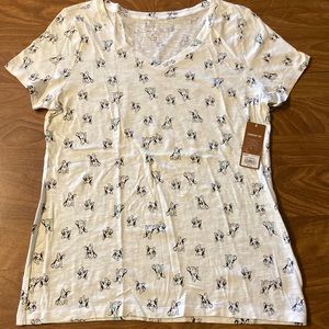 White Sonoma Everyday Tee in 100% cotton with bulldog print.